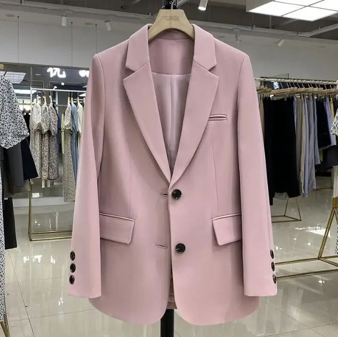 Long sleeve blazer for women, casual jacket, spring clothes, female suit, 2024