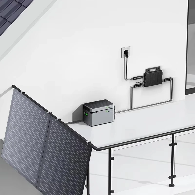 1kwh Netzanschluss Balkon-Solaranlage Komplettset Mit Mikrowechselrichter, Solarpanel, Speicherbatterie Und Solar Hub