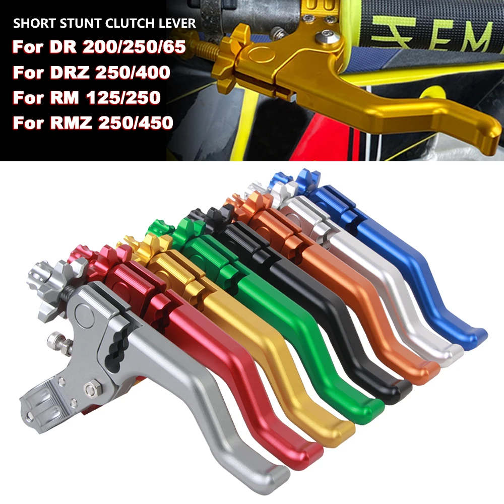 

Short Stunt Clutch Lever CNC Aluminum for Suzuki DRZ 400 DRZ400 DR 650 200 DR650 DR250 DR200 RM 125 250 85 RMZ 450 DRZ400S