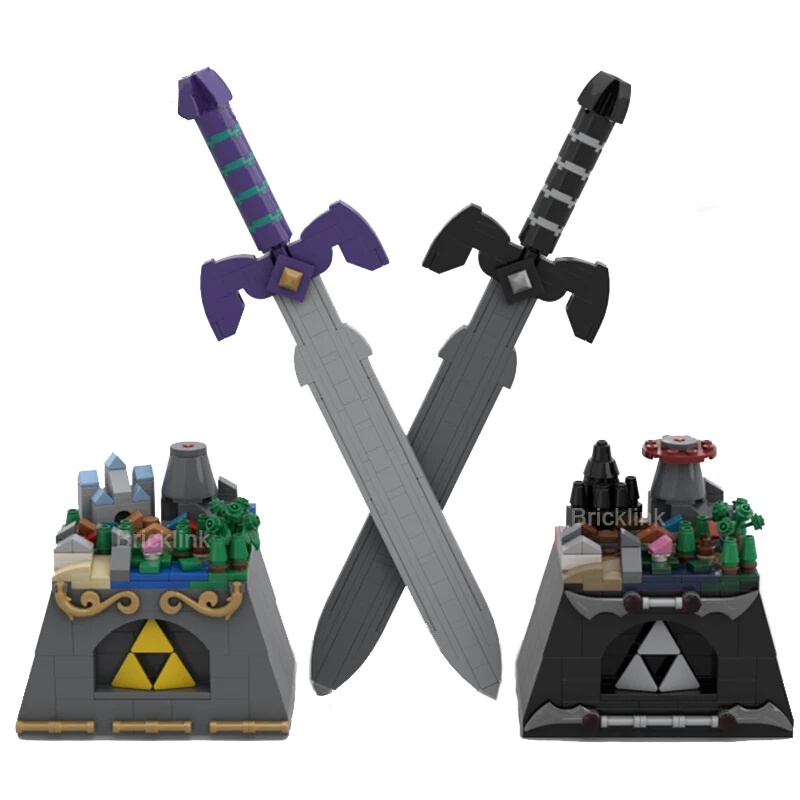 MOCER Ideas Nintendoed Game Zeldaed Figures Dark Link Weapon Master Sword Hyrule Fantasy Demise Swords Building Blocks Toys Gift