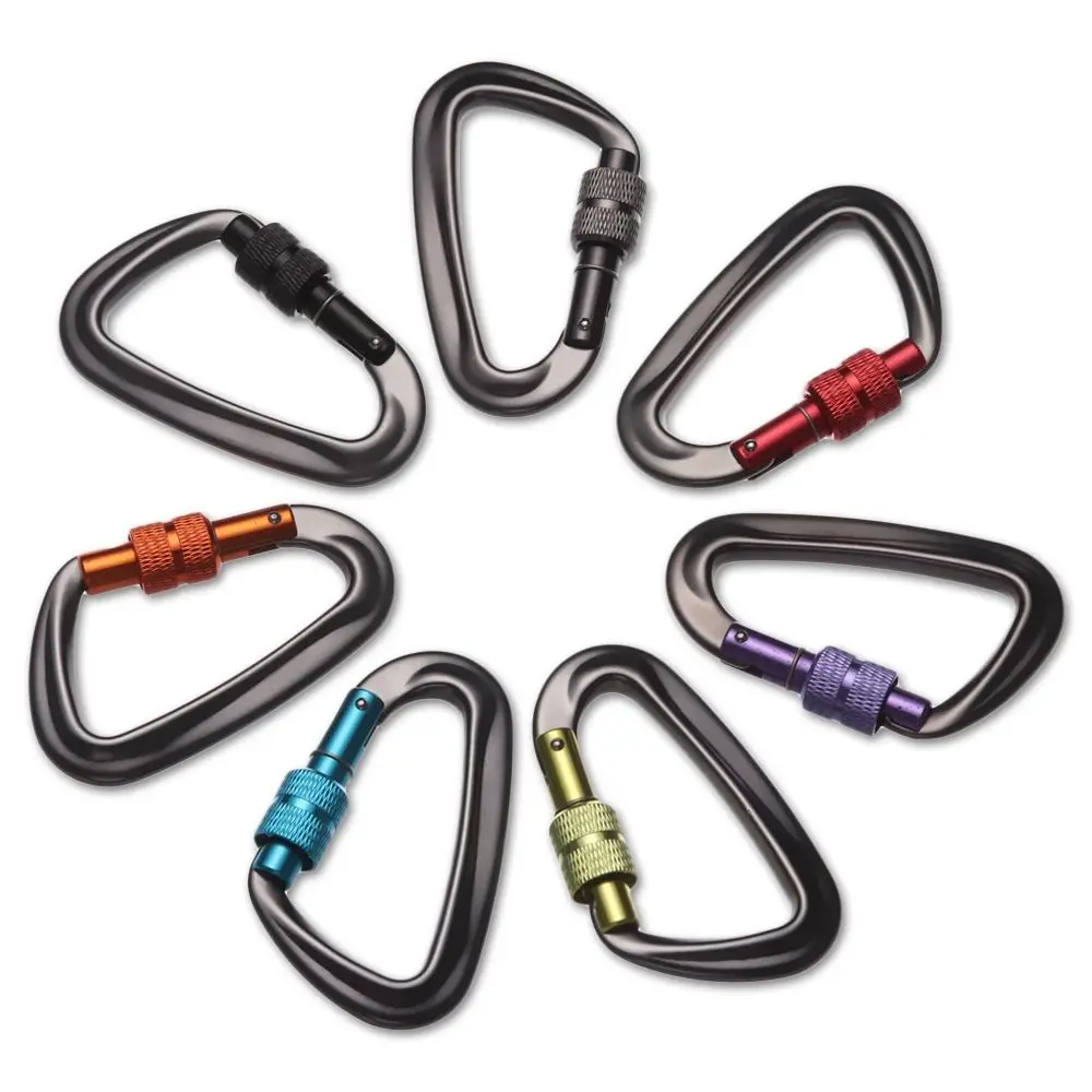 6-Farben-Outdoor-Werkzeuge, Kletterausrüstung, professionelle Kletterschnalle, Sicherheitsschlösser, Kletterkarabiner, Quickdraws-Schloss
