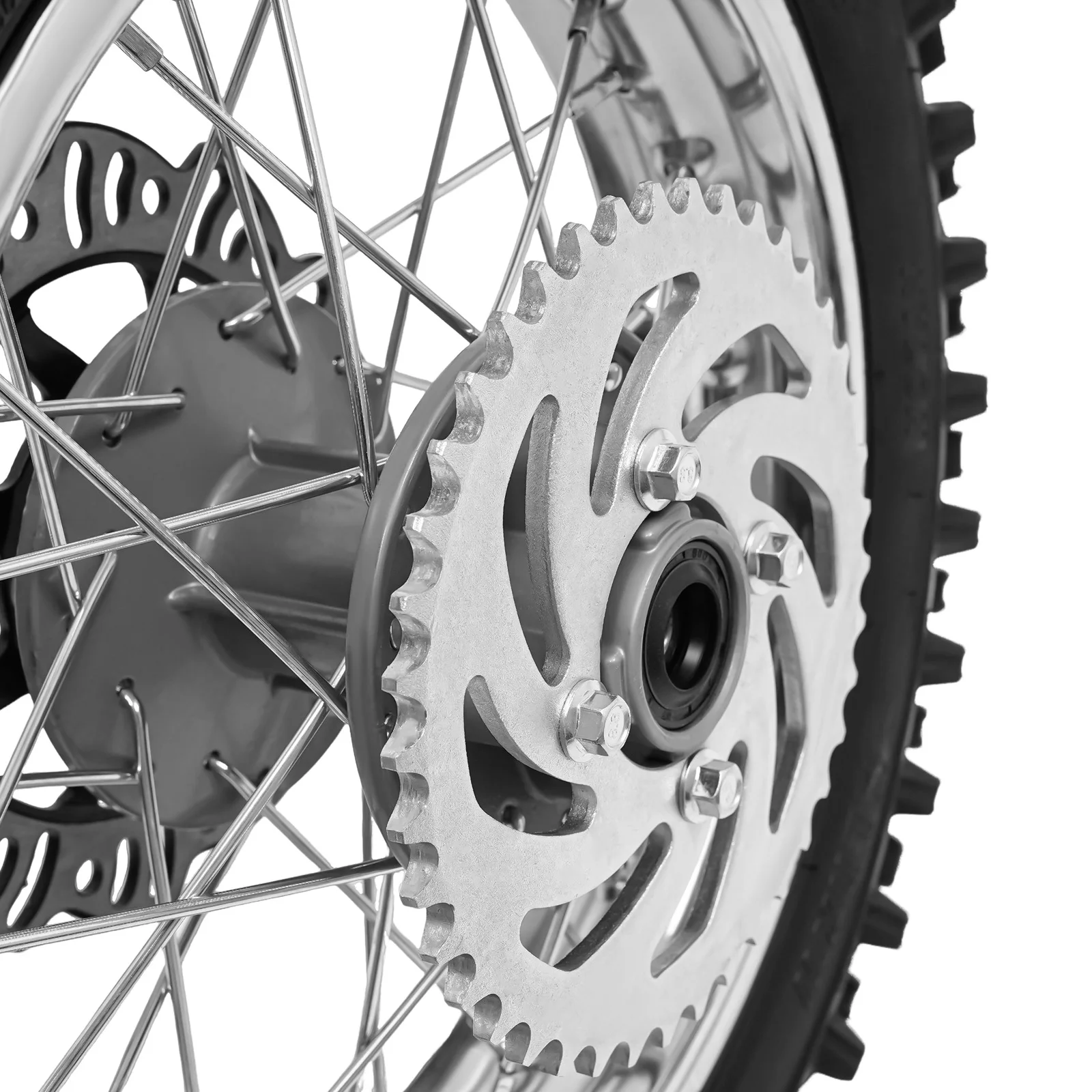 حفرة الطين دراجة قرد صغيرة 80/100-12 مجموعة الإطارات والحافة مع الأنبوب الداخلي - حافة فرامل قرصية للعجلة الخلفية مقاس 18.5 بوصة #4