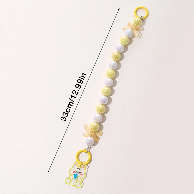 Colorful Mermaid Gradient Beaded Mobile Phone Chain Anti-Lost Phone Lanyard Keychain Bag Hand Chain Earphone Camera Chain
