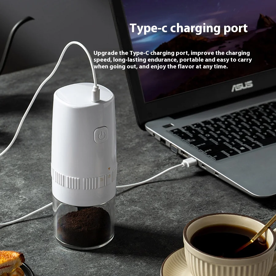 Small portable mini home kitchen coffee grinder automatic USB charging electric coffee grinder