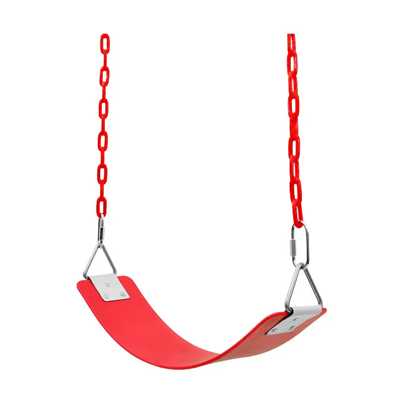 Soft Board Flat Seat Swing with Chain Garden Hanging Hard Sitting Swing Outdoor Amusement Furnitures