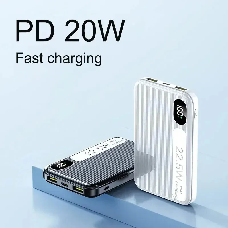 بنك طاقة Lenovo Mini 50000mah شحن سريع للغاية PD22.5W شاشة ديجيتال باور بانك ذو سعة كبيرة جدًا