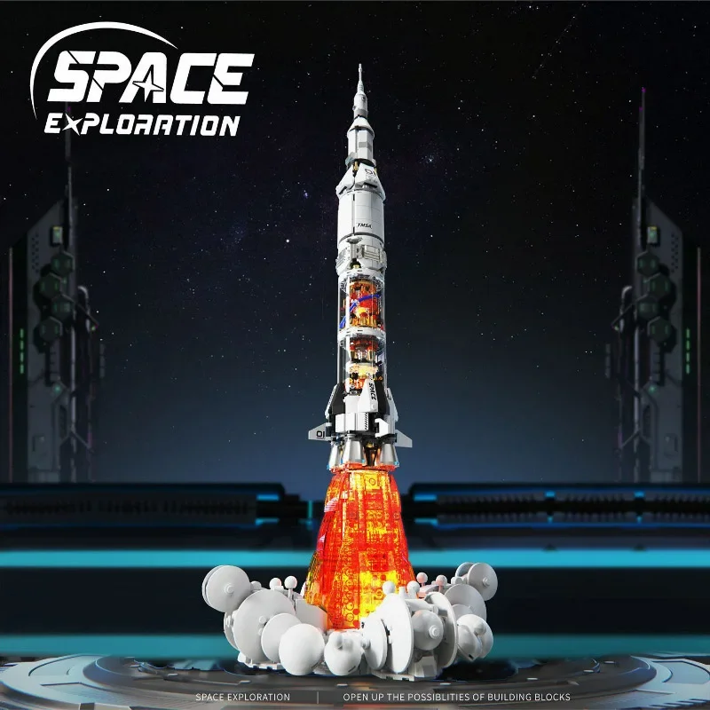 Zestaw do składania modelu rakiety kosmicznej dla dzieci, puzzle, klocki konstrukcyjne, ozdoba lotnicza, chińskie klocki, zabawka dla chłopca