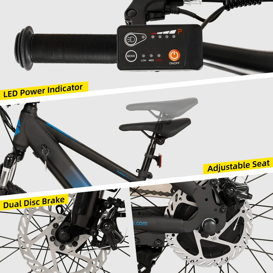 JOYSTAR Electric Mountain Bike for Kids 20"  Boys Girls Teens Ages 7+ with Removable Battery 250W Motor And Disc Brakes image 10