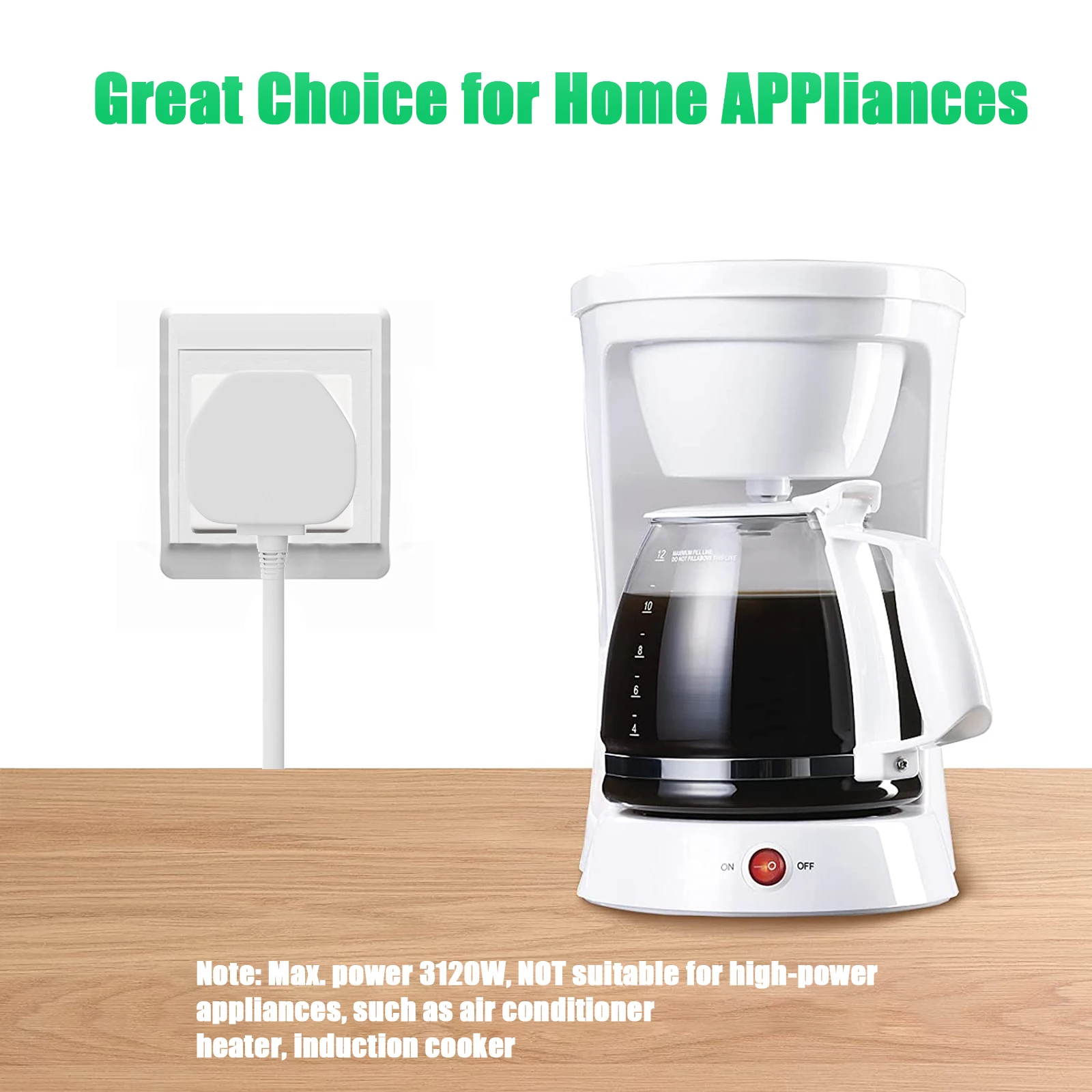 3PCS 3 Pin UK Socket Double Plug Adaptor, UK Wall Extension Socket Multi Plug with 2 AC Outlet Power Adapter 250V 13A for Home