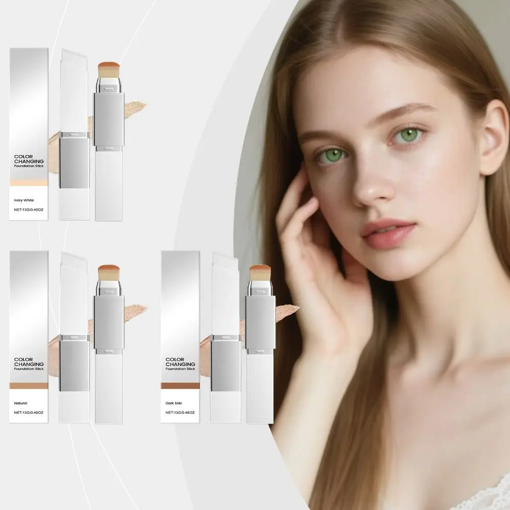 New Waterproof Color Changing Cream Stick Matte Full Coverage Concealer Cream Stick Sweat Proof Creamy Texture Face Cream Stick