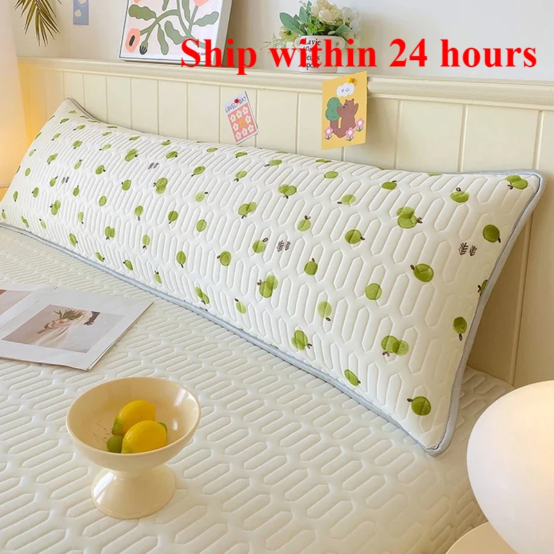 

2025 cool silk small fresh printing double long 48x150cm pillowcase extended couple pillowcase single pillowcase