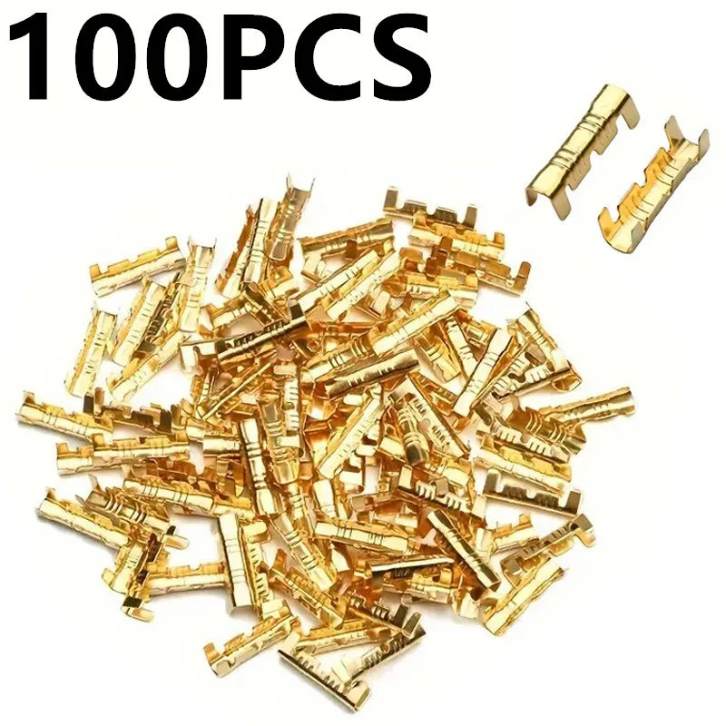 100pcs U-Shaped Wire Connector Terminals-Perfect For Crimping Electrical Blocks & Spade Connectors!