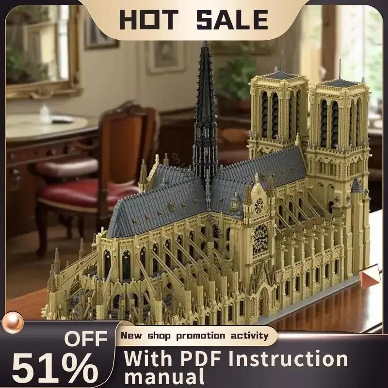 

New 63190Pcs City Hot Street View Moc Big Modular Dame De Paris Model Custom Puzzles Diy Creative Ideas Kids Toys Birthday Gifts