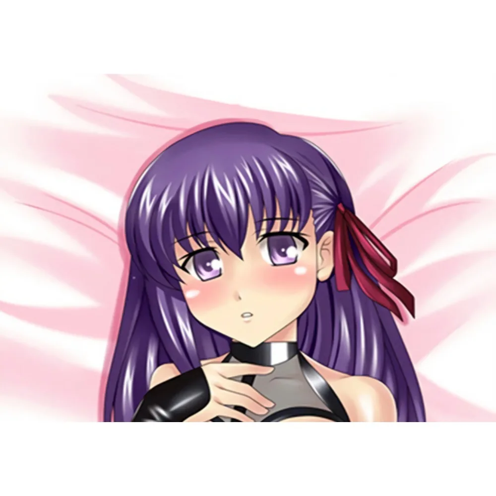 Sakura Matou Anime Long Hugging Body Pillow Case Dual‑Sided Purple Haired Girl  Throw Cushion Cover