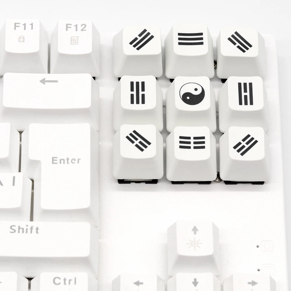 9/10 Pcs PBT Keycaps WIN Color Thermal Sublimation R1 SHIFT Large Key Position Supplement Keycaps Vary Themes OEM Highly