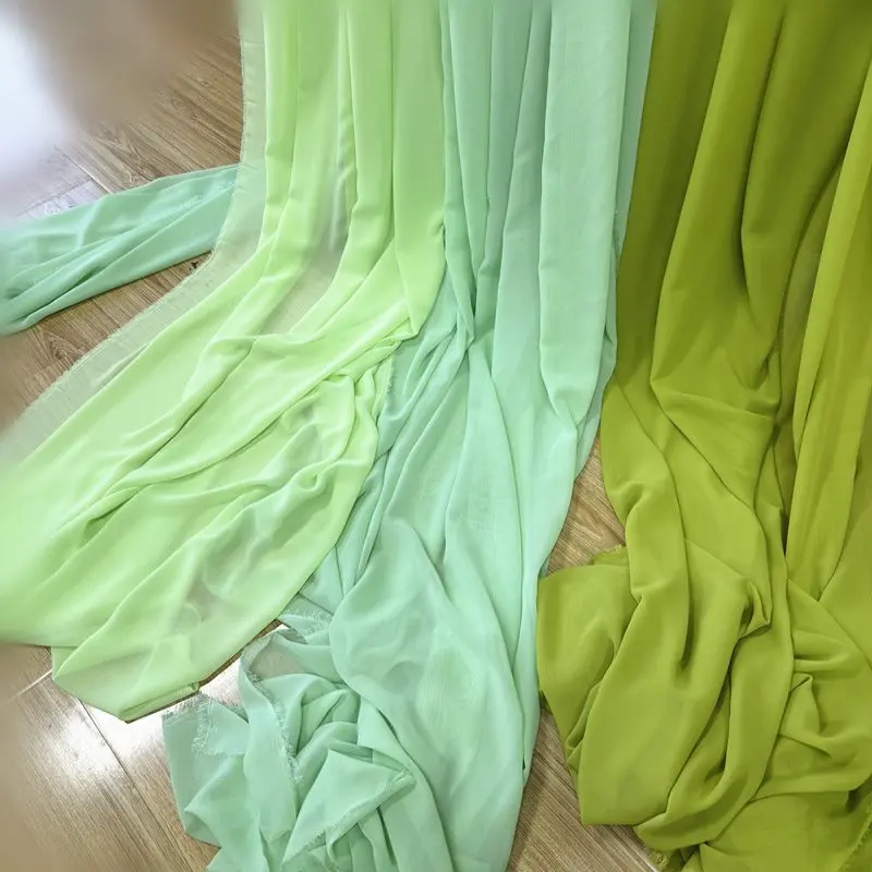 

Green Chiffon Fabric Drape High Density Georgette Polyester For Summer Skirt Lining, Shirt, Pants, Dress ,Handmade DIY Clothing