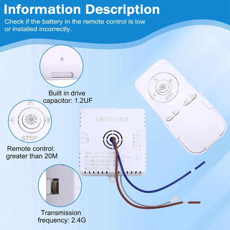 Imagem -05 - Luz do fã de Teto do Quarto de Controle Remoto Recebe o Motorista do Controlador Acessórios Leves 3050w x 100w a