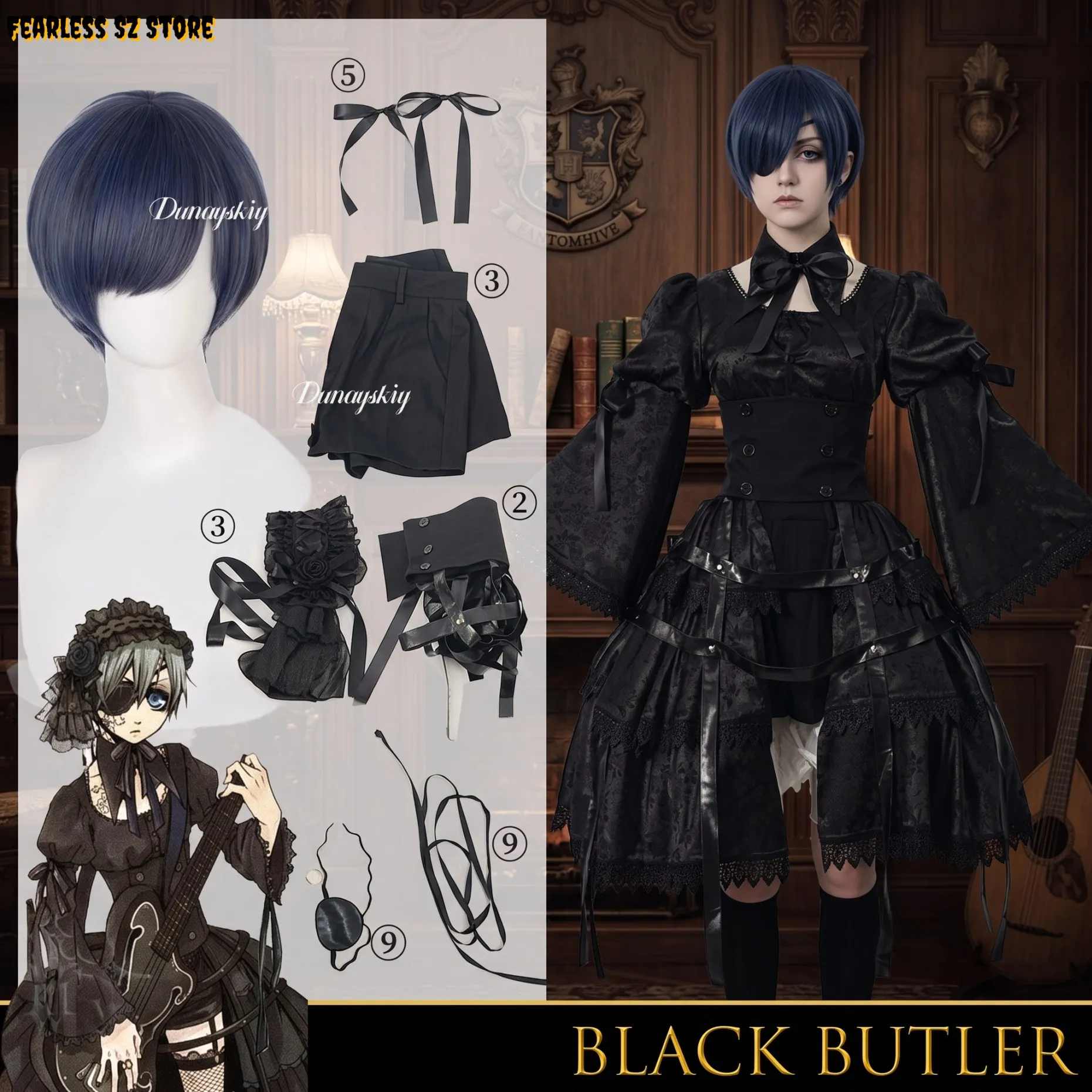 Anime Cosplay Japanese Girl - Girl Gothic Dress Halloween Carnival New