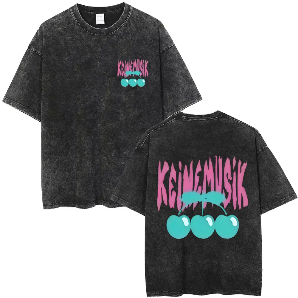 Washed Vintage Summer Keinemusik X Pacha T Shirt Men Women Fashion Hip Hop Streetwear Male Casual Oversized Short Sleeve T-shirt