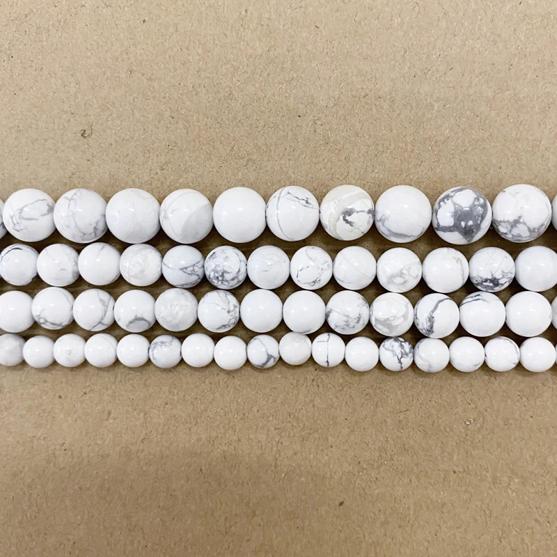 Natural Stone White Howlite Turquoise Round Loose Beads 15\