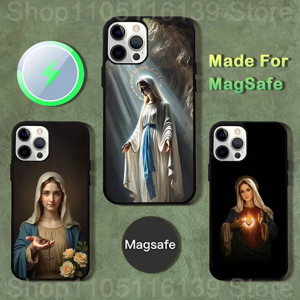 

Virgen Mary Virgin Bible Phone Case For iPhone 17,16,15,14,13,12,11,Pro,Max,Plus,Mini,SE4,E Magnetic Magsafe Wireless Charging