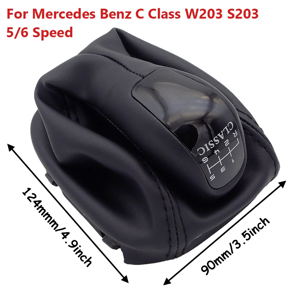 

Ручка рычага переключения передач для Mercedes Benz C Class W203 S203 Руководство 5 6-скоростной кожаный чехол для Benz W203 S203