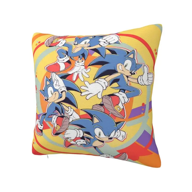 Custom S-Sonics The Hedgehog Cushion Covers Sofa Home Decor Square Pillow Cover