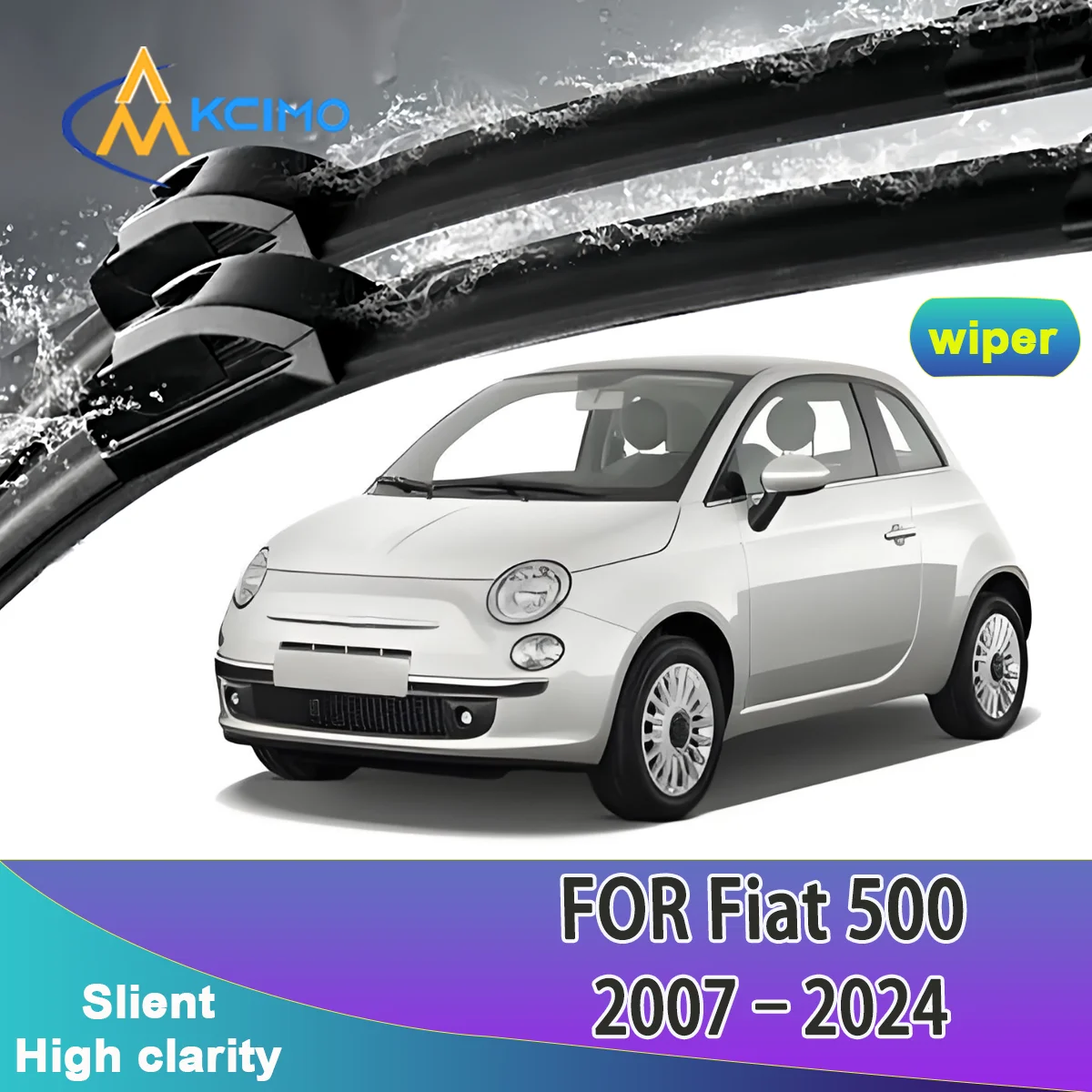 

2pcs Quality Front Wipers Silent Black Car Rain Brush Suitable for Fiat 500 312 2007-2024 Windshield Auto Wipers Windscreen