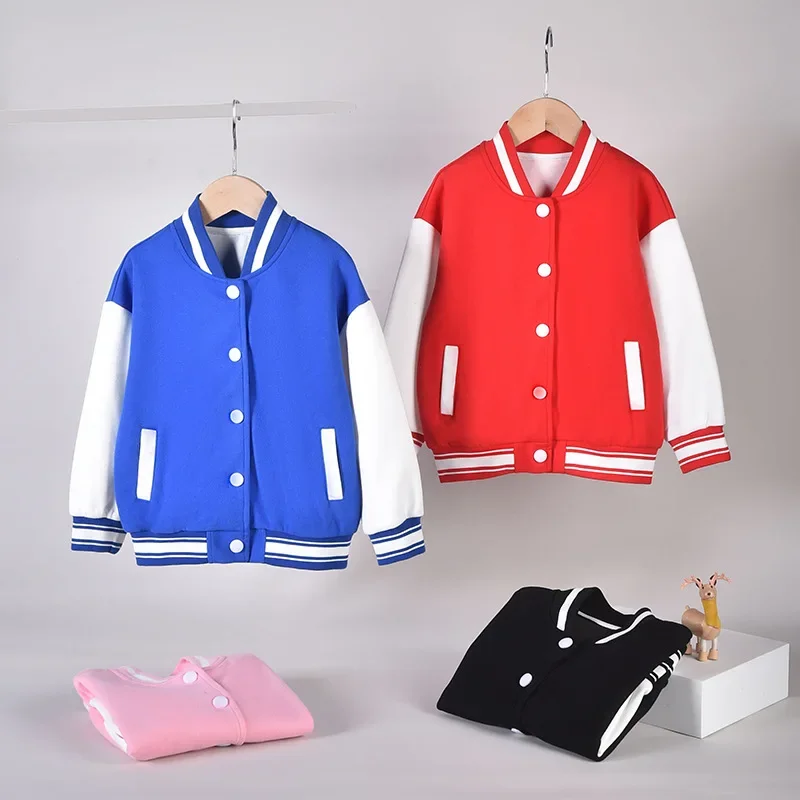 

Boys Baseball Uniform Girls Coat 2025 Winter Clothes Children Casual Loose Long Sleeve Jackets Warm Kids Outer Wear