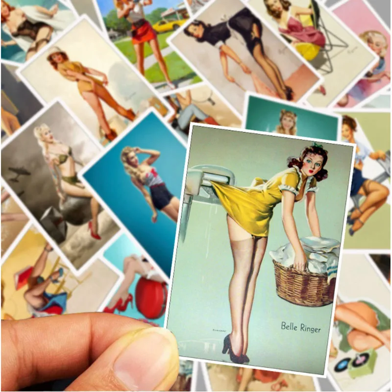 10/25pcs  Sexy Personality Wwii Girl Skateboard Travel  Mobile Phone Guitar Decoration  Suitcase  Laptop  Diy  Luggage Stickers
