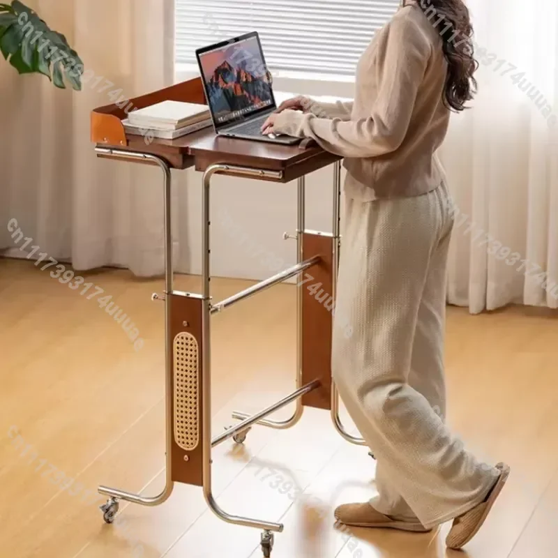 Adjustable Solid Wood Computer Desk Multifunctional Study Table for Home Office Student Bedroom Bedside Workstation Ergonomic