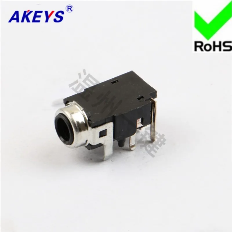 10 PCS PJ-372 power outlet 3.5 headset socket 5-foot pin 2 fixed feet-3.5MM socket mother seat