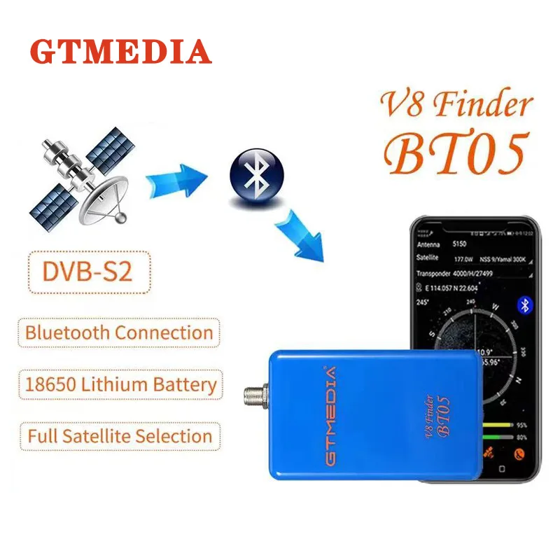 GTmedia Satellite Finder V8 Finder BT05 DVB-S2 Bluetooth Sat-Finder Support Android IOS Decoding Digital Signal Amplifier