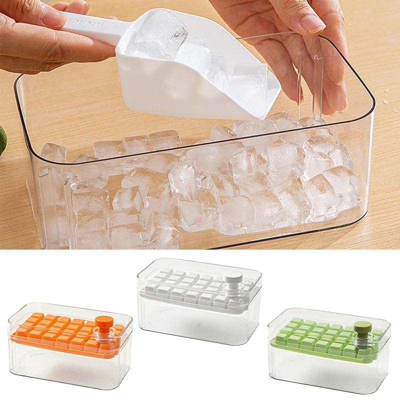 

2025 New Press Ice Cube Mould, Multifunctional Ice Tray Bucket Ice Maker, Portable Homemade Storage Box For Home Use