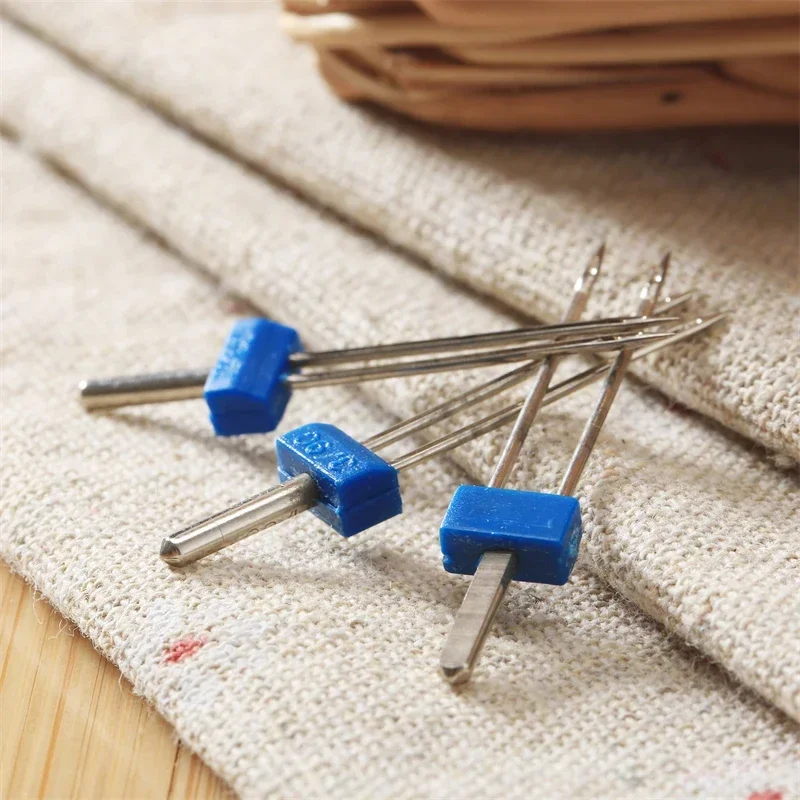 3Pcs Stainless Steel Double Twin Needles Pins Sewing Machine Size 2.0/90 3.0/90 4.0/90 Set Needlework Craft Accessory 38x5/6/7mm