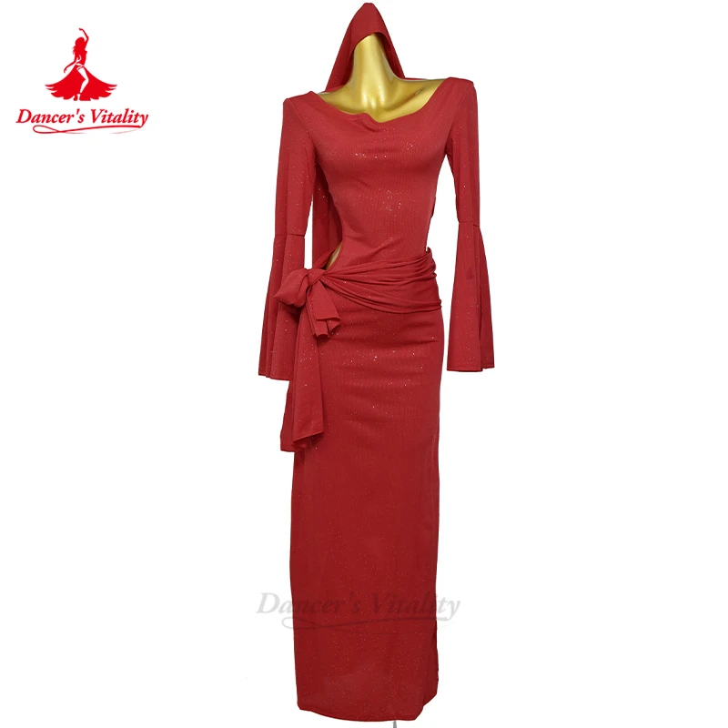 Traje de danza del vientre para mujer, traje de media manga, bata para adultos, ropa de práctica de Saibi Shaabi Baladi, traje de danza del vientre