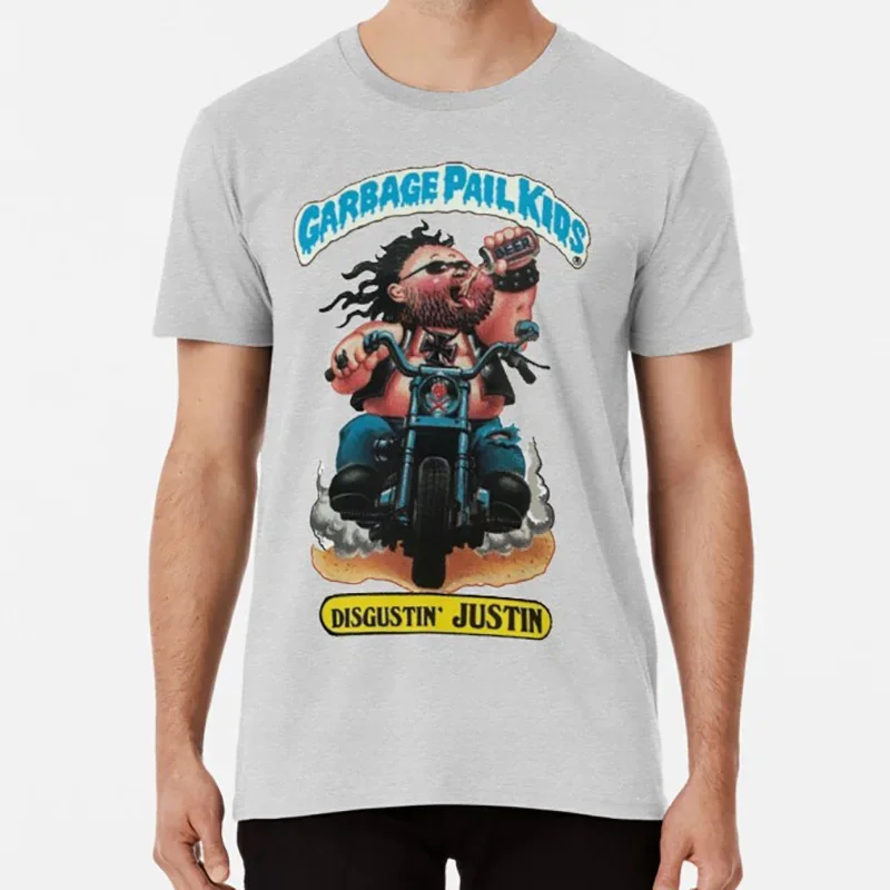 Disgustin Justin Garbage Pail Kids Retro 80s Garbage Disgustin Justin T Shirt  COTTON  style 2024 Summer vintage  Short Sleeve