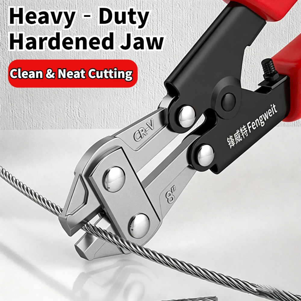 1pc Mini Bolt Cutter Forged Chrome‑Vanadium Alloy Steel Sharp Fast Cutting Labor‑Saving Design For Wire & Steel Bar Cutting