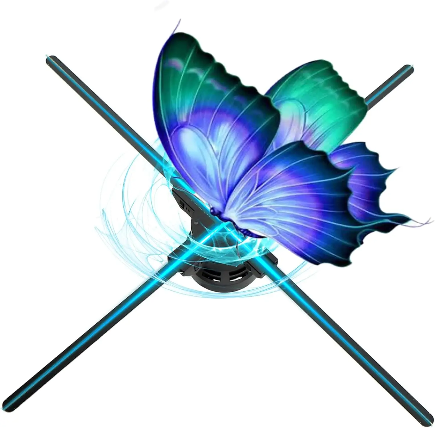 

3D-голограммный вентилятор, 50 см 3D-голограммный проектор HD светодиодный голографический рекламный дисплей для рождественской елки с дистанционным управлением Bluetooth WiFi