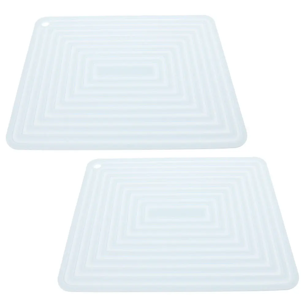 

2Pcs Silicone Hot Pot Mat Heat Resistant Non-Slip Pot Trivet Pad Insulated Kitchen Table Protector for Home Restaurant