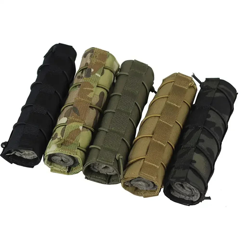 

Camouflage Cover Tactical Silencer Protective Sleeve Fan Sniper Outdoor Shooting Real CS Field Equipment 16*17CM