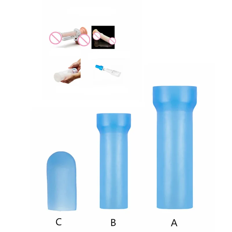 Silicone Sleeve Penis Enlarge Stretcher Pump ADS Penis Extender Pump Silicone Glans Protector Cap Replacement