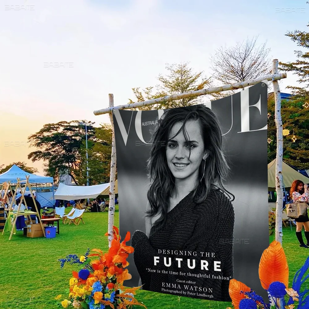 الممثلة E-Emma Watsons DIY العلم لمجموعة الأسرة صور غرفة المعيشة ديكور المنزل النوم جدار ديكور فني راية