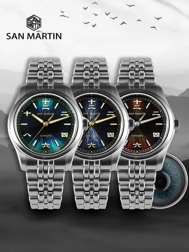 Imagen 2 del producto San Martin nuevo reloj Gada de 39mm estilo chino diseño Original Sunburst JianZhan Miyota 90S5 vestido de hombre mecánico automático SN0144