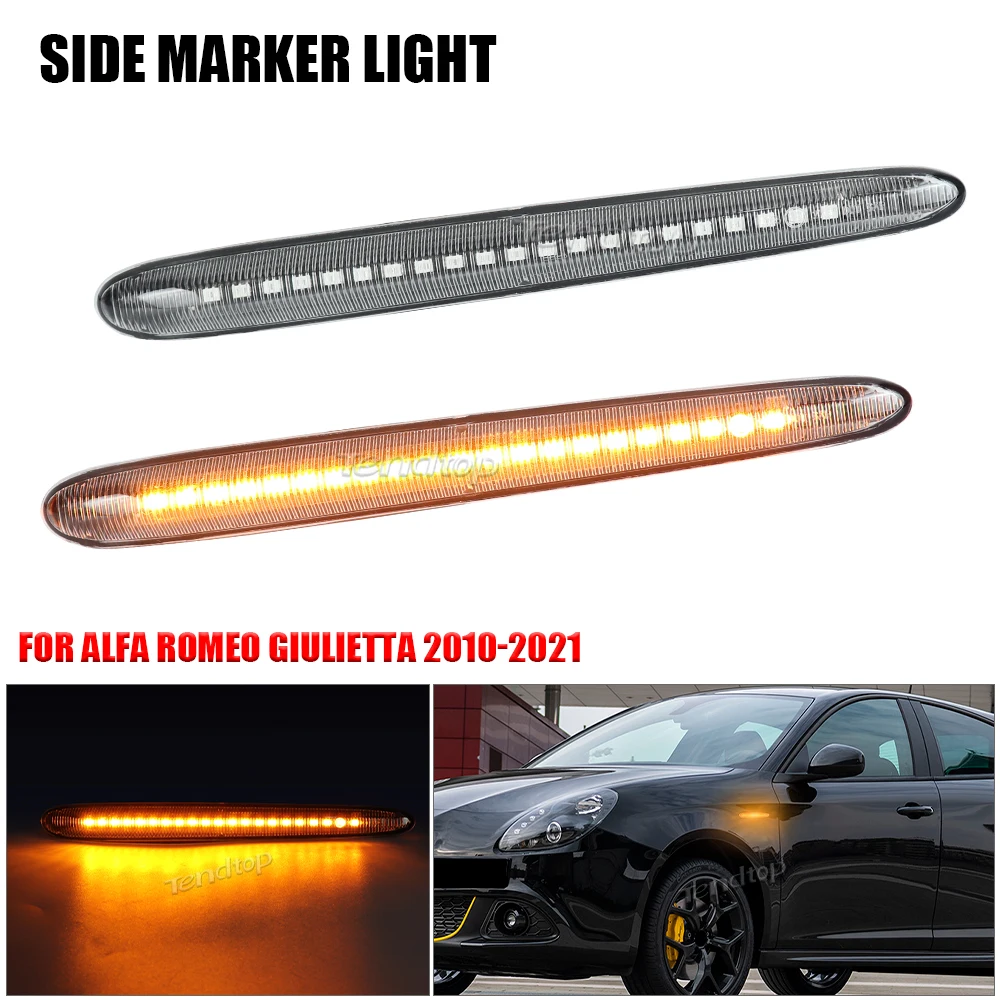 Luces LED de posición lateral dinámicas, luces intermitentes de señal de giro de flecha para Alfa Romeo Giulietta 940 Sprint Veloce 2010-2021, 2 uds.