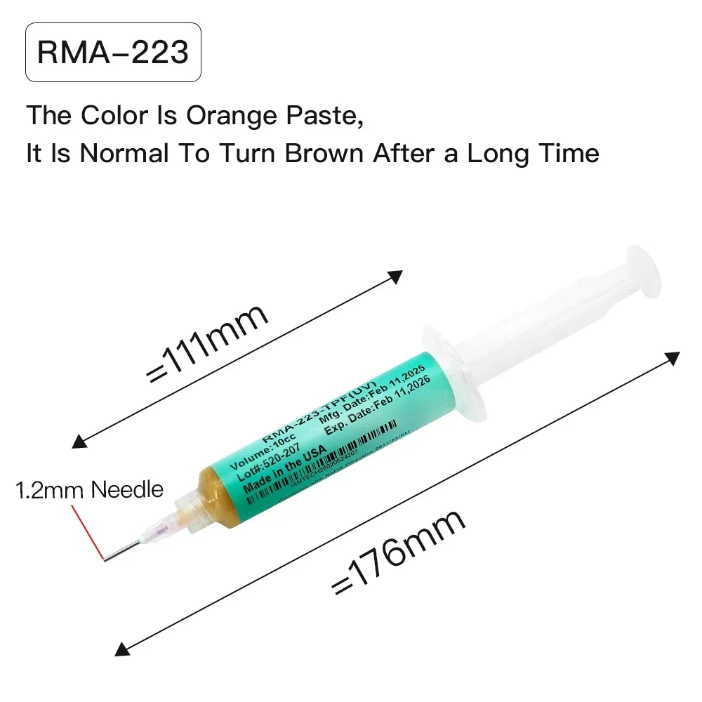 AMTECH NC559 RMA223 مجموعة معجون التدفق شحم لحام للهاتف وحدة المعالجة المركزية Rebيعادل بقايا منخفضة لا تنظيف أدوات إصلاح الجريان #6