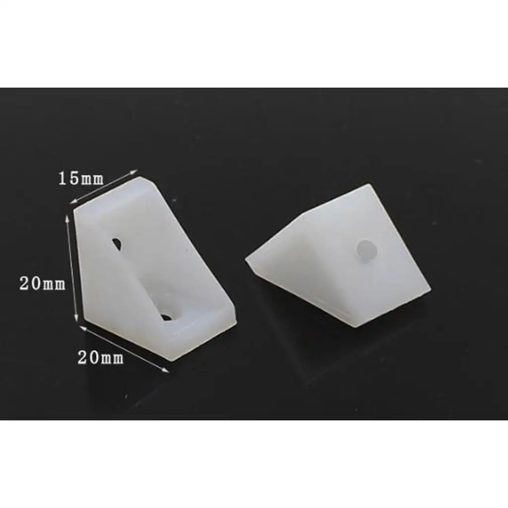 100Pc White L Shape Corner Braces Joint Brackets Furniture Corner Protectors