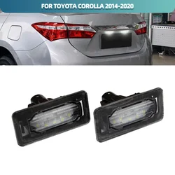 2pcs Canbus LED Lights Car Number License Plate Lamp For Toyota Corolla 2014 2015 2016 2017 2018 2019 2020 Accessories