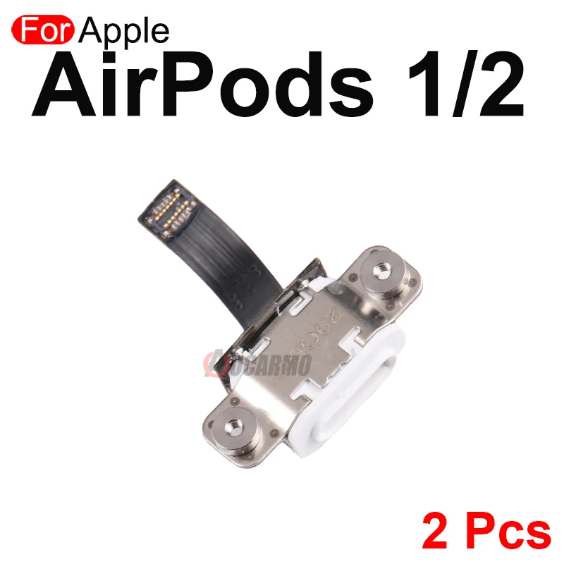 Aocarmo 2Pcs/Lot For AirPods 1 2 3 Pro A1602 A2897 A2190 Battery Charging Case Box Compartment Charger Port Flex Cable