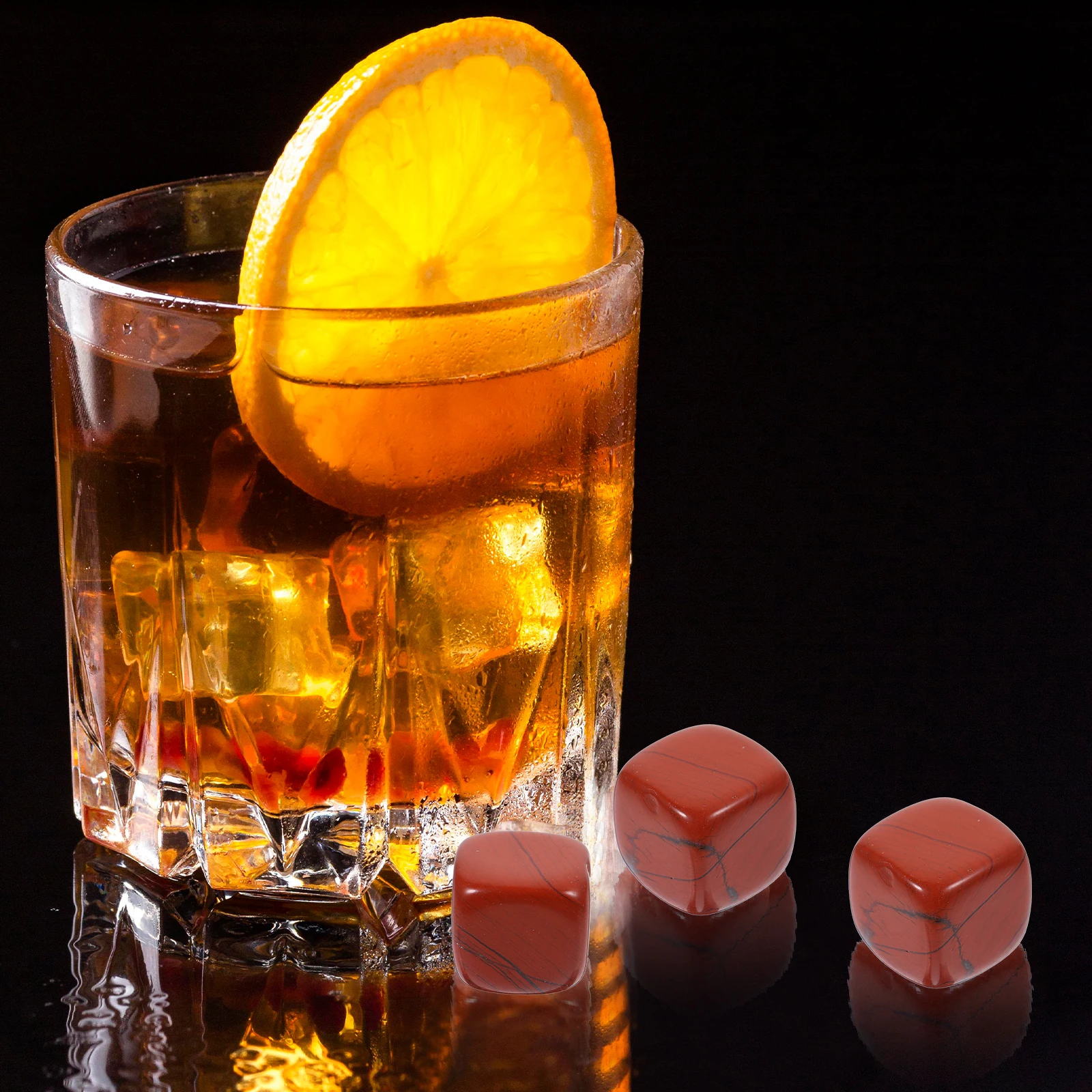 

6 pcs Whiskey Ice Cube Stone Reusable Crystal Cube For Whiskey Wine Drinks Bar Home Use Gift Idea Kitchen Bar Tools